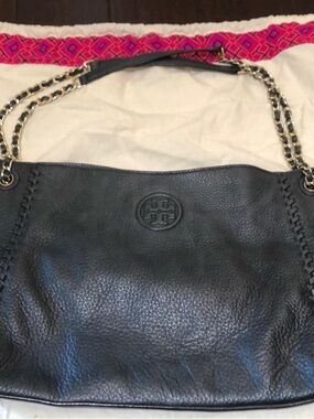 Tory Burch Black Leather Chain-Handle Shoulder Bag